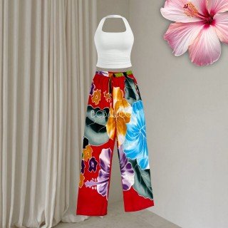Rayon Pants Hand Painted by Balinese Artisans